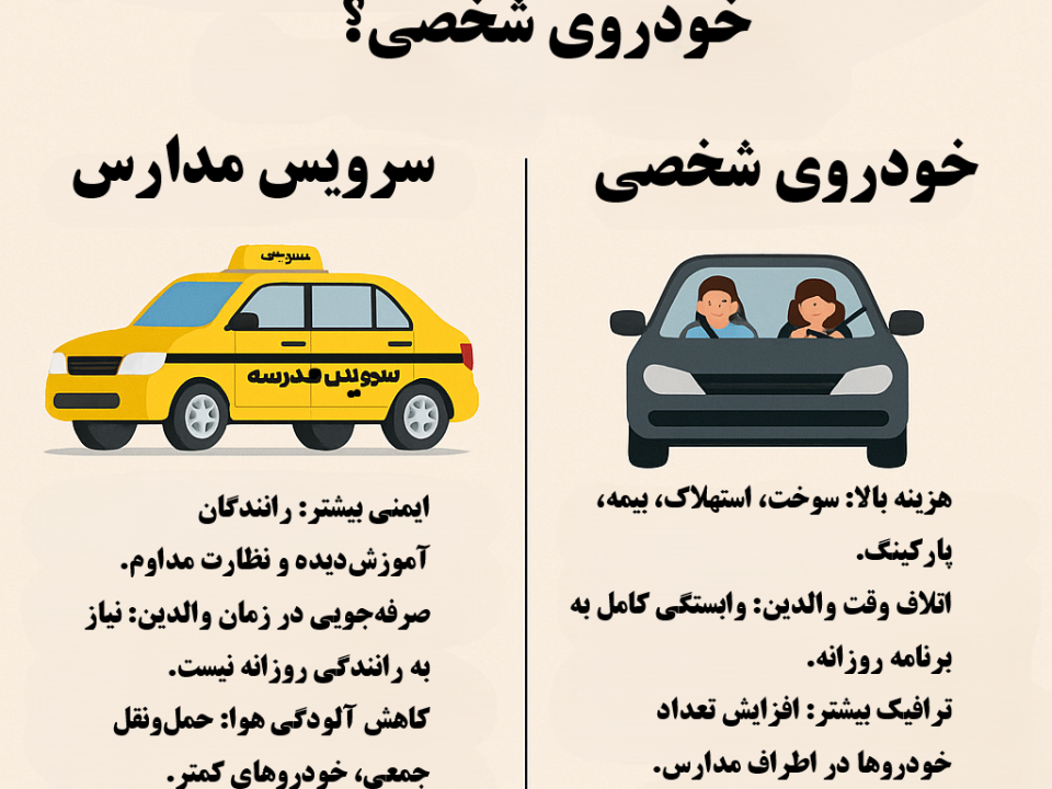 تاکسی سرویس مدرسه یا خودروی شخصی؟
